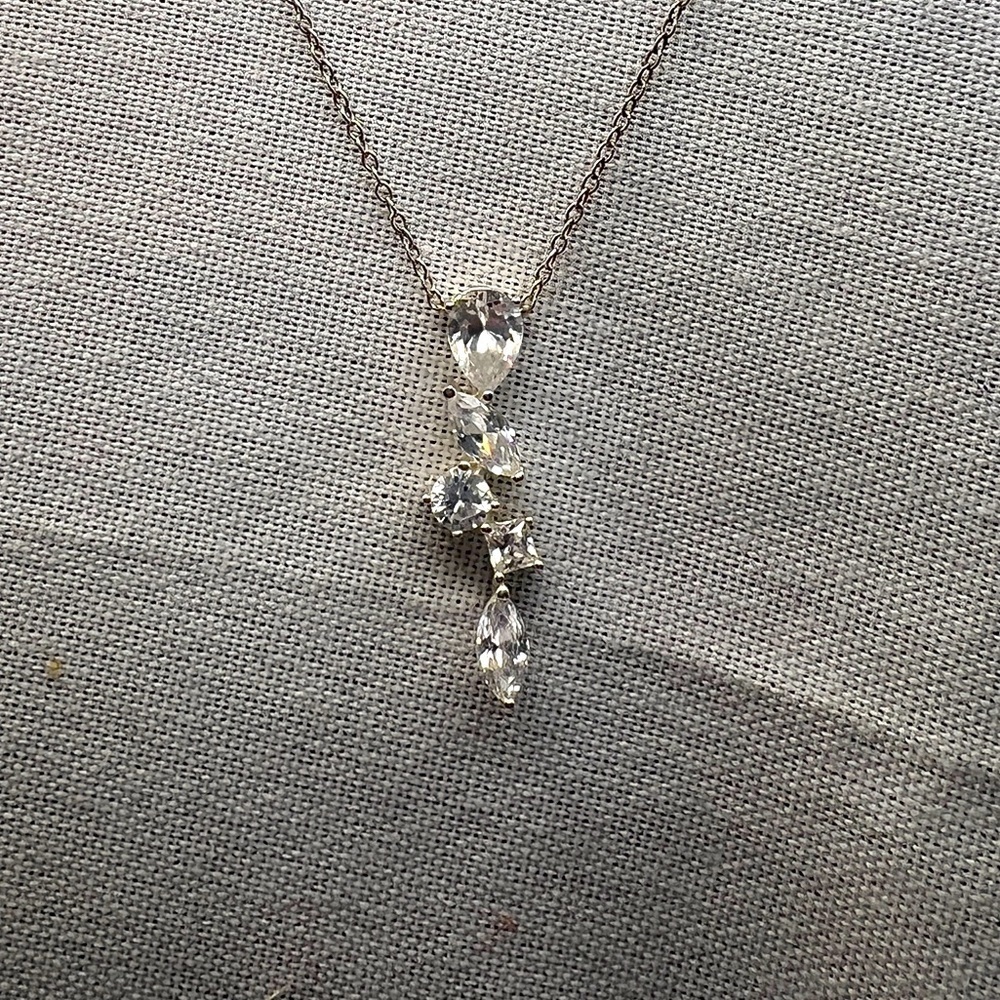SU 925 CZ CH marked Dangle pendant and sterling silver chain